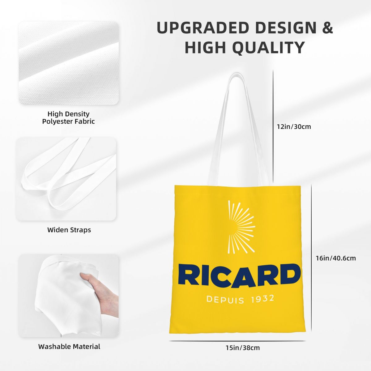 Sac Ricard 90's - Totebag Ricard retro jaune