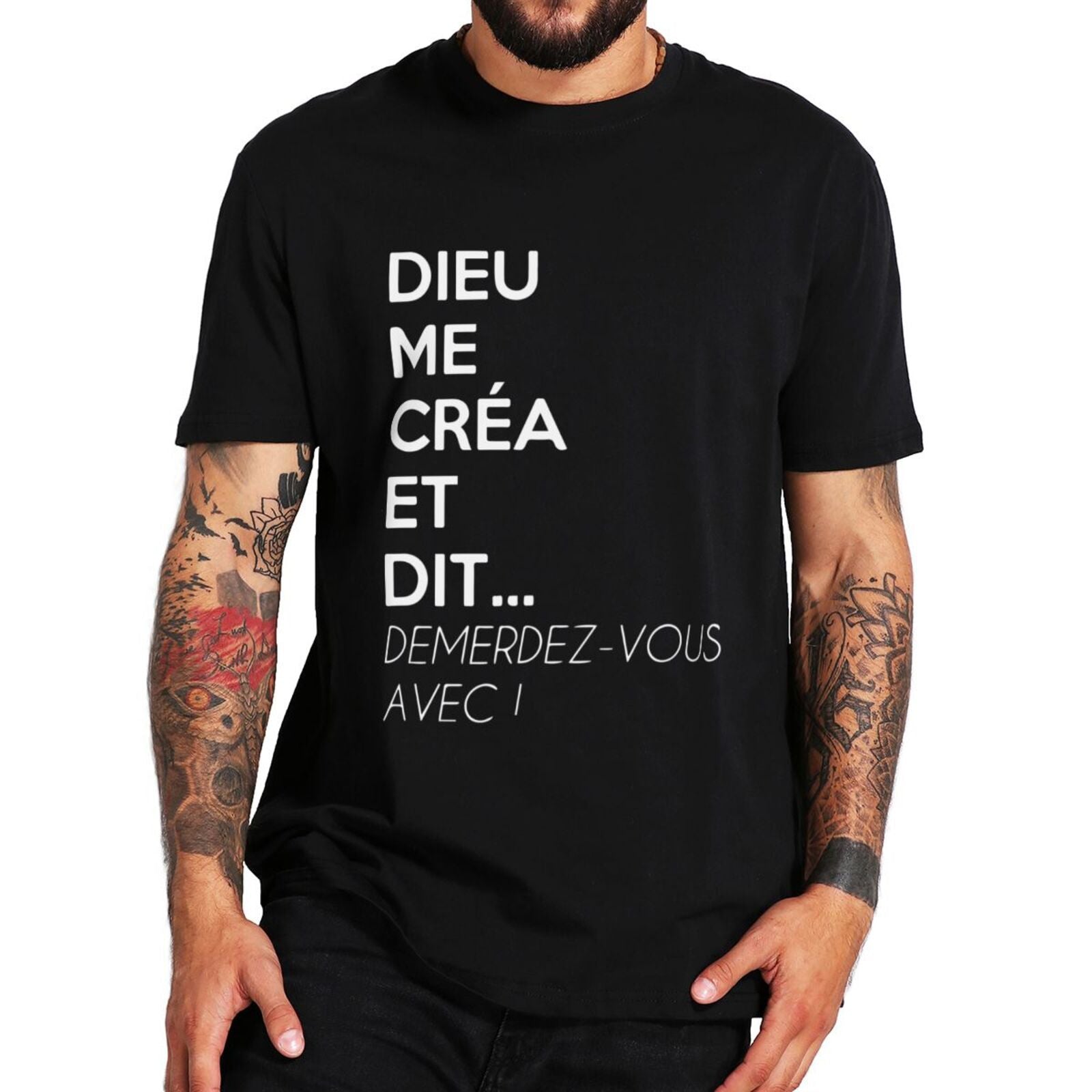 T Shirt beauf Dieu me cr a et dit D merdez vous avec JustBeBeauf