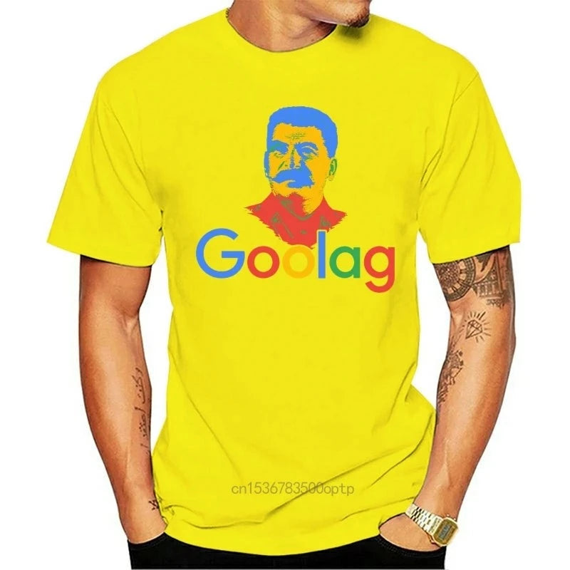 T-shirt 'GOOLAG' jaune homme