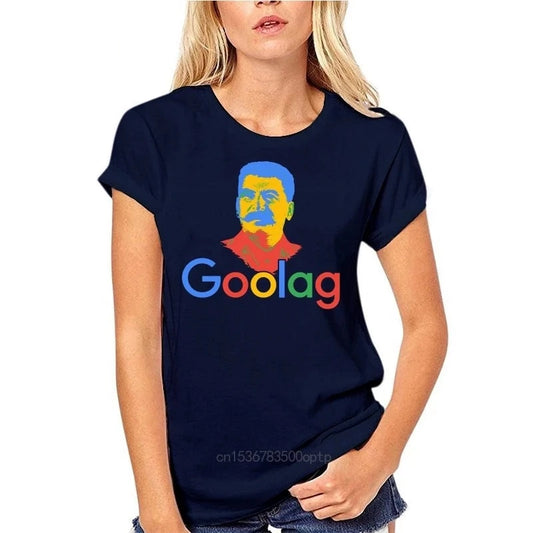 T-shirt 'GOOLAG' femme bleu marine