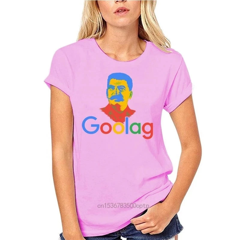 T-shirt 'GOOLAG' femme rose
