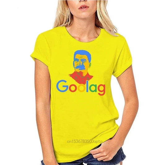 T-shirt 'GOOLAG' femme jaune