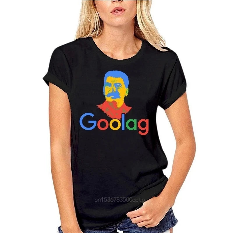 T-shirt 'GOOLAG' femme noir