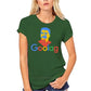 T-shirt 'GOOLAG' femme vert