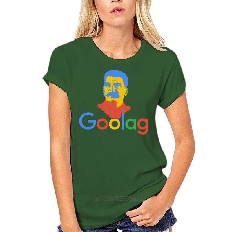 T-shirt 'GOOLAG' femme vert