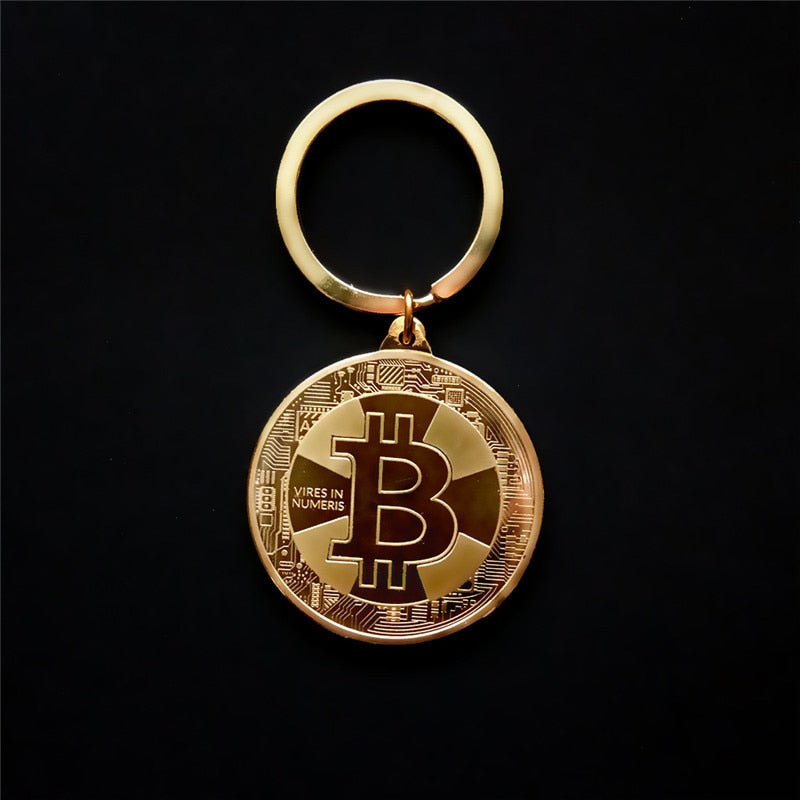 Porte-clés Bitcoin en Alliage Couleur Or 