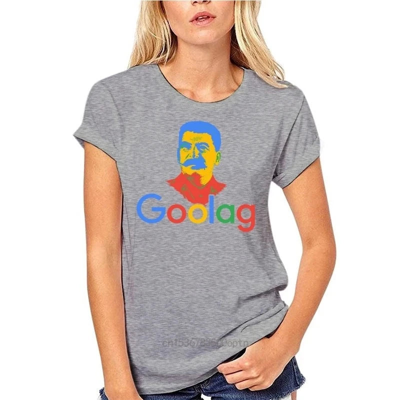 T-shirt 'GOOLAG' femme gris