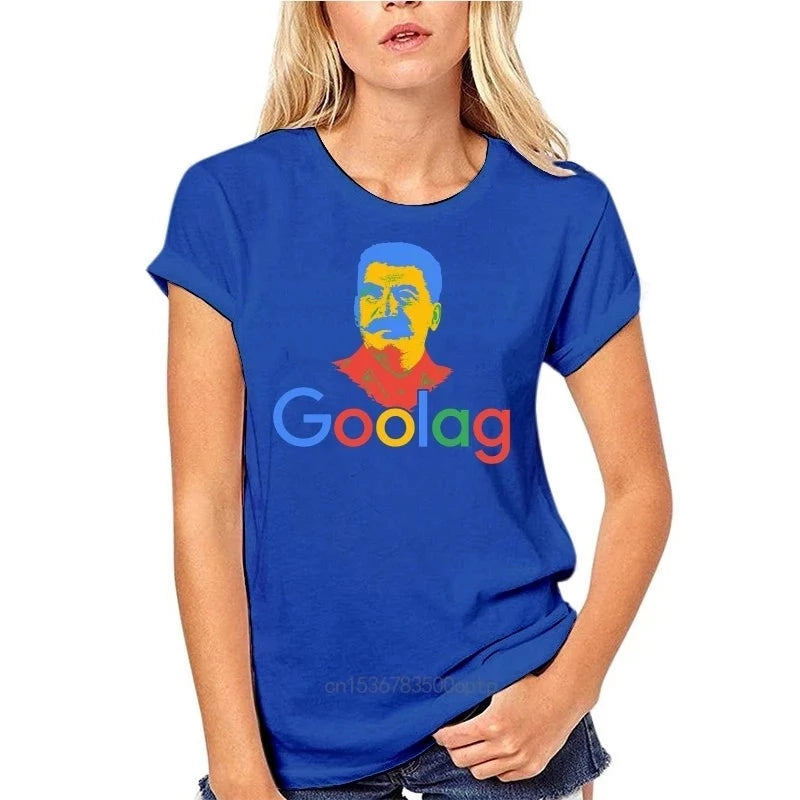 T-shirt 'GOOLAG' femme bleu