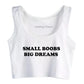 T-shirt "Small Boobs Big Dreams" blanc