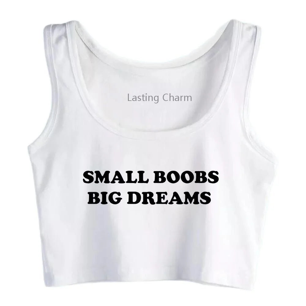 T-shirt "Small Boobs Big Dreams" blanc