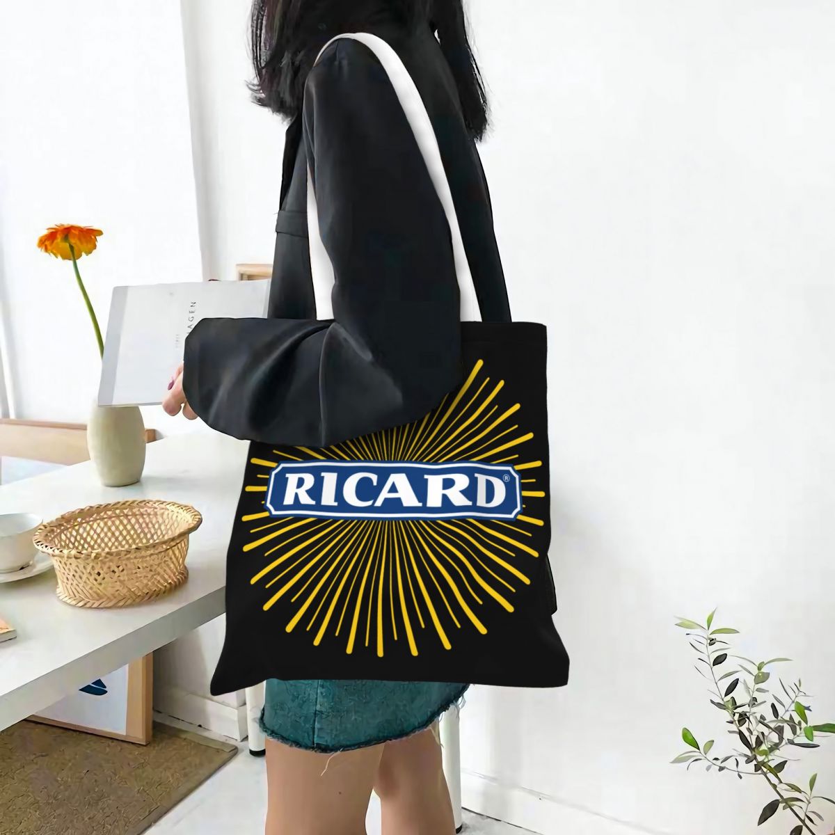 Totebag Ricard retro jaune et noir