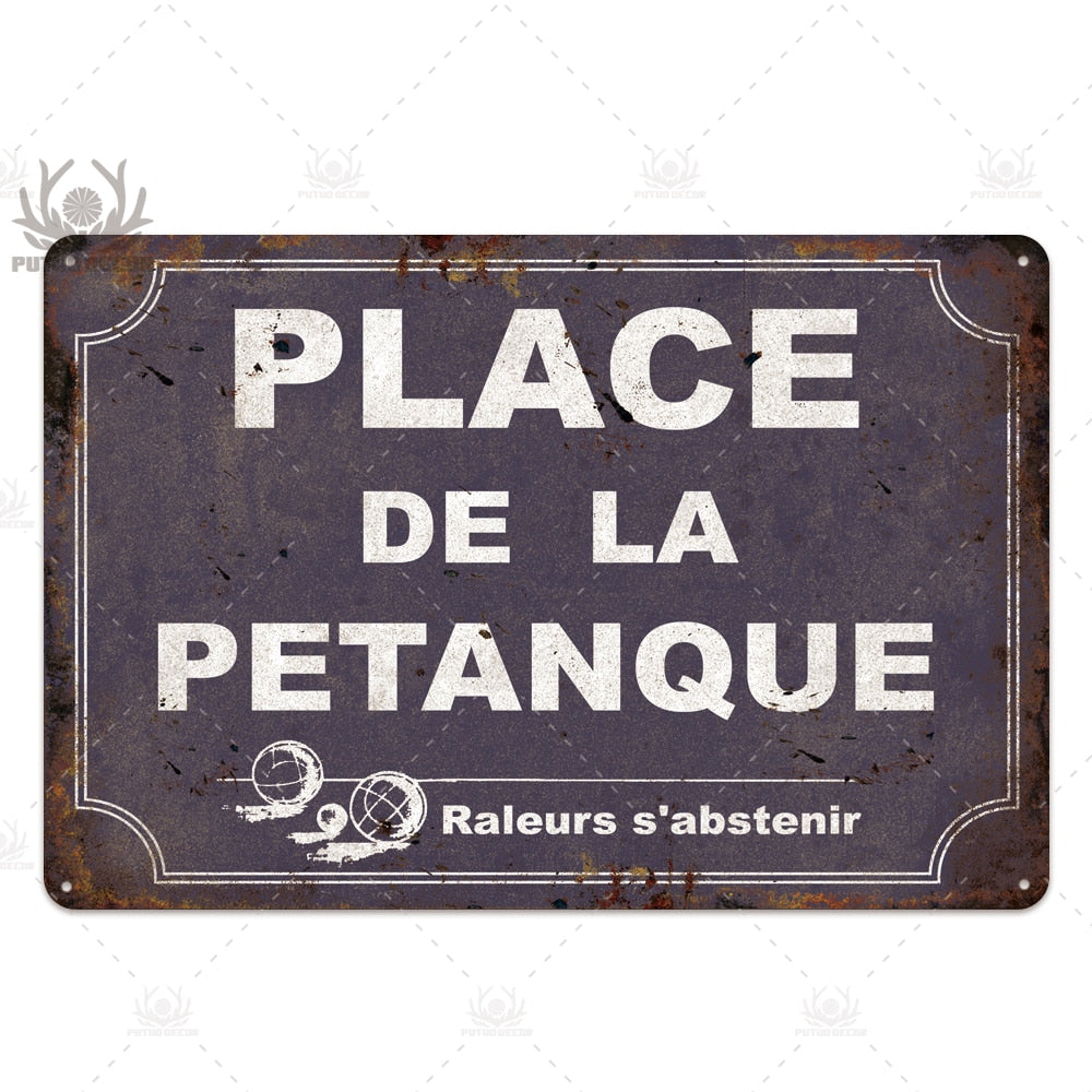 Plaque métallique décorative Vintage Français rétro