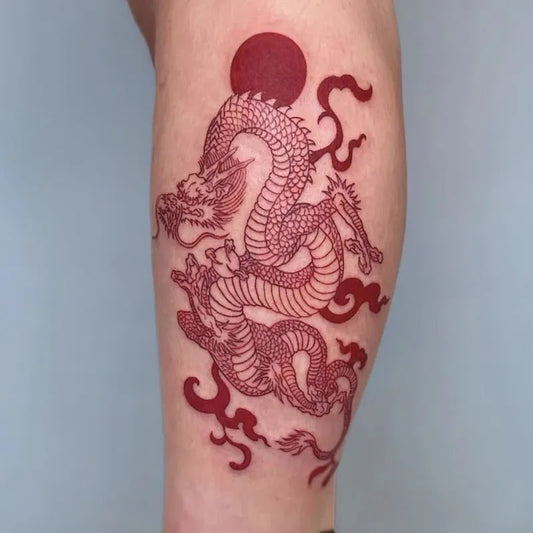 Tatouage Éphémère Dragon Rouge