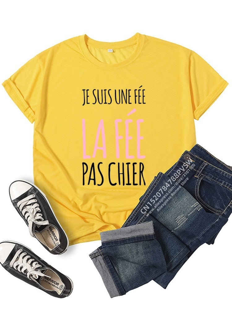 T shirt beauf femme Je suis une f e la f e pas chier JustBeBeauf