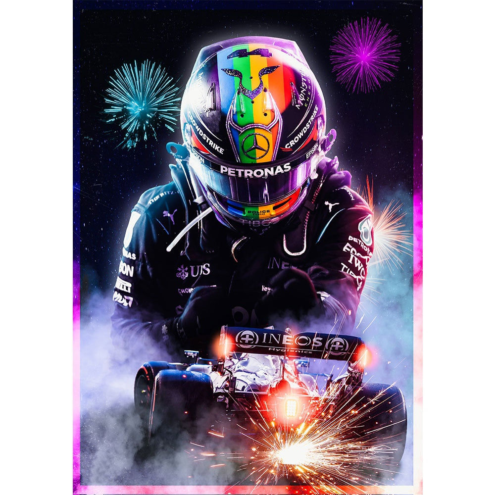 Poster Formule 1  Poster Lewis Hamilton – JustBeBeauf