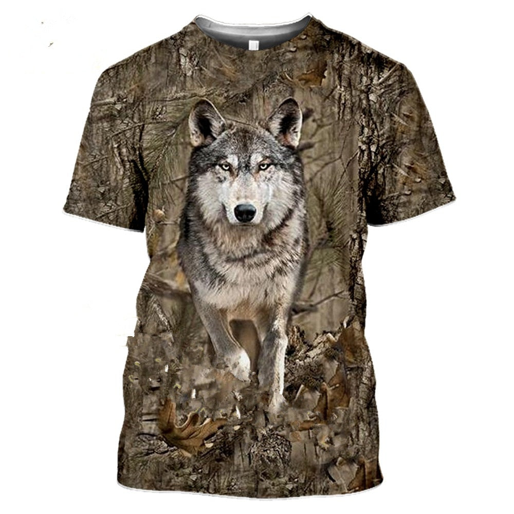 T-Shirt Beauf | Camouflage chasseur loup
