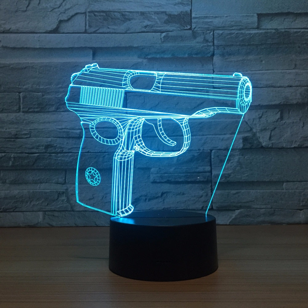 Lampe beauf armes à feu 3D