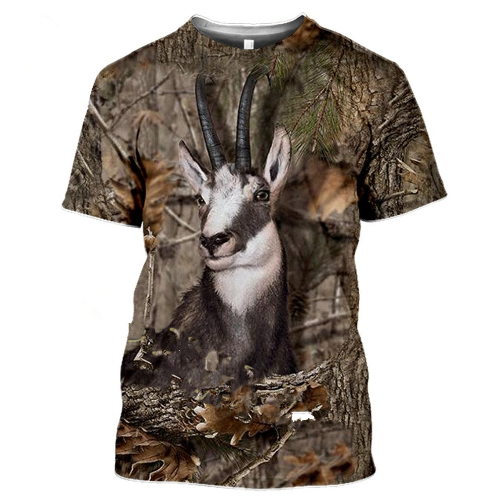 T Shirt Beauf Camouflage chasseur