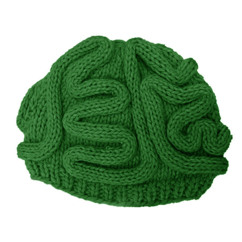 Bonnet cerveau apparent vert