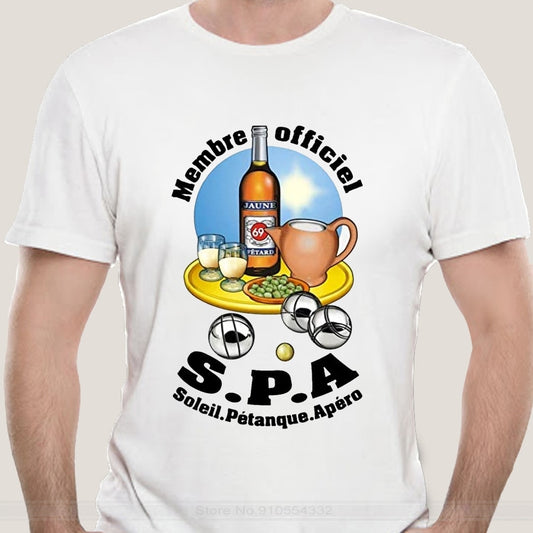 T-Shirt beauf | T-shirt SPA Soleil Pétanque Apéro blanc
