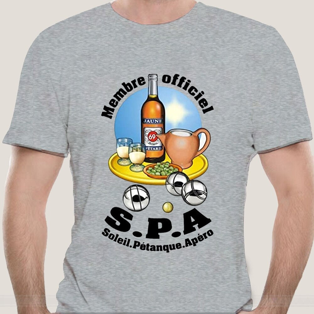 T-Shirt beauf | T-shirt SPA Soleil Pétanque Apéro gris