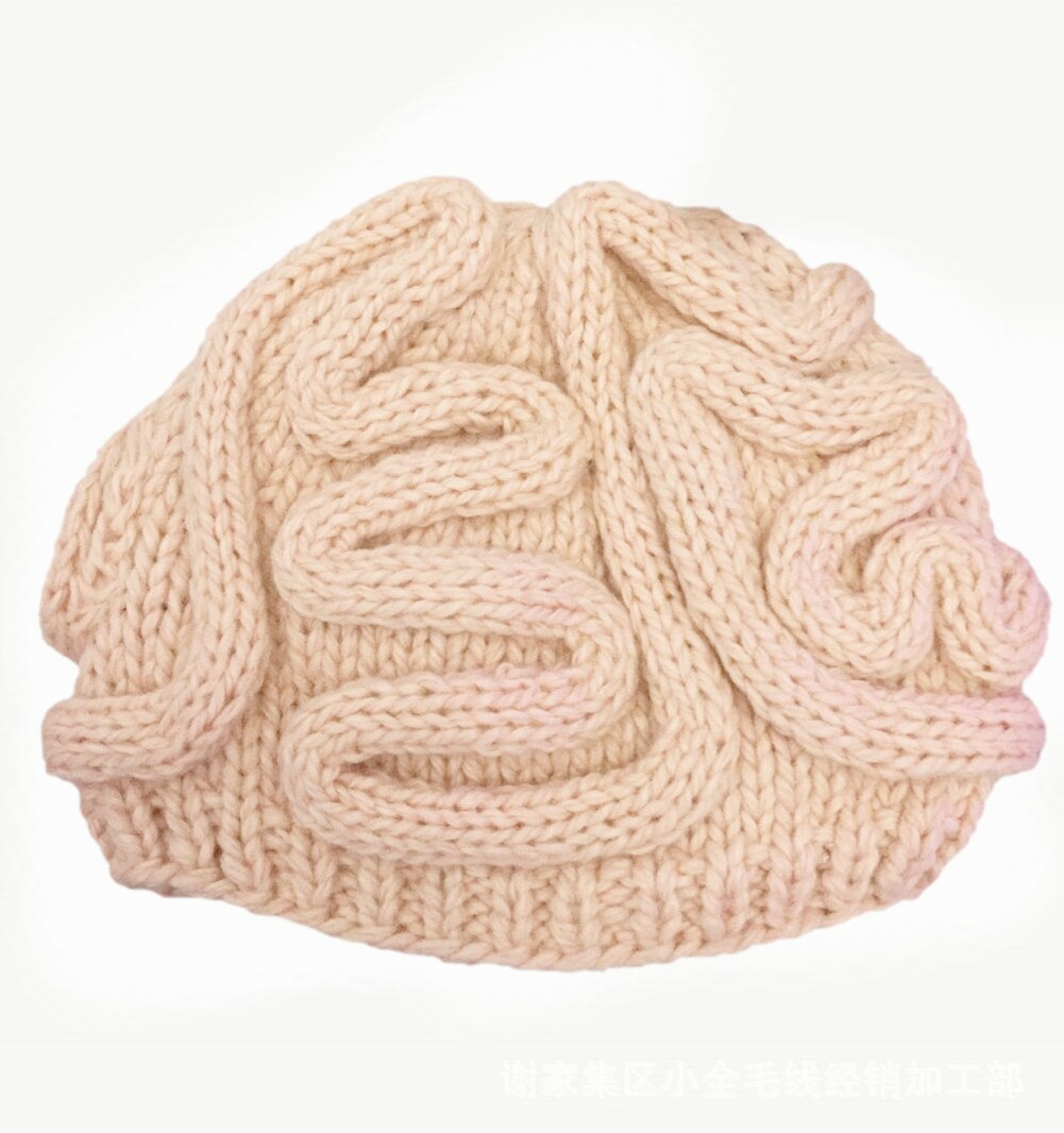 Bonnet cerveau apparent blanc