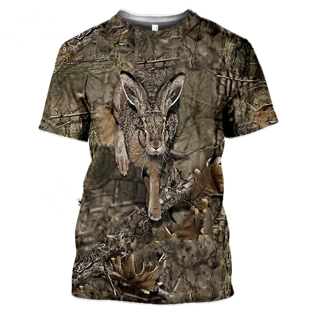 T Shirt Beauf Camouflage chasseur