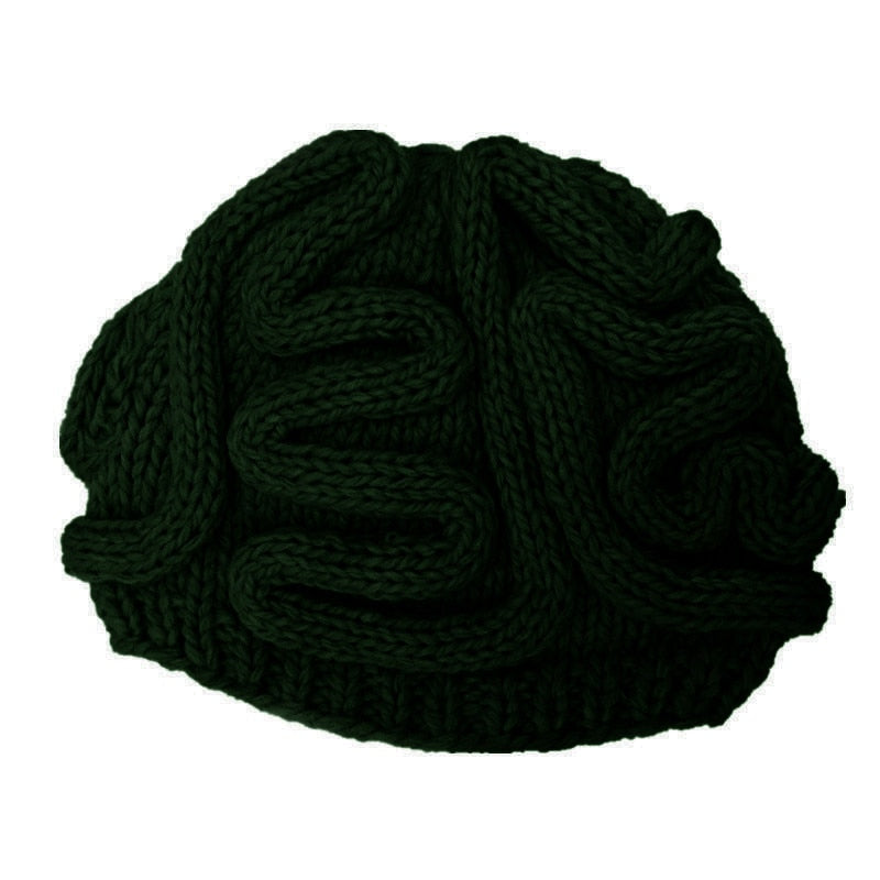 Bonnet cerveau apparent vert fonce