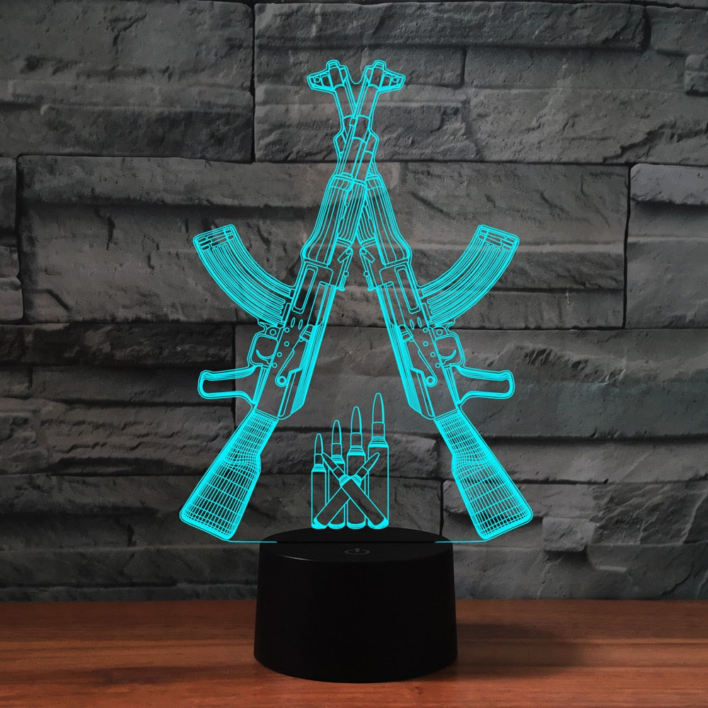 Lampe beauf armes à feu 3D