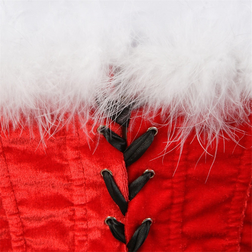 Corset de Noël Rouge et Noir