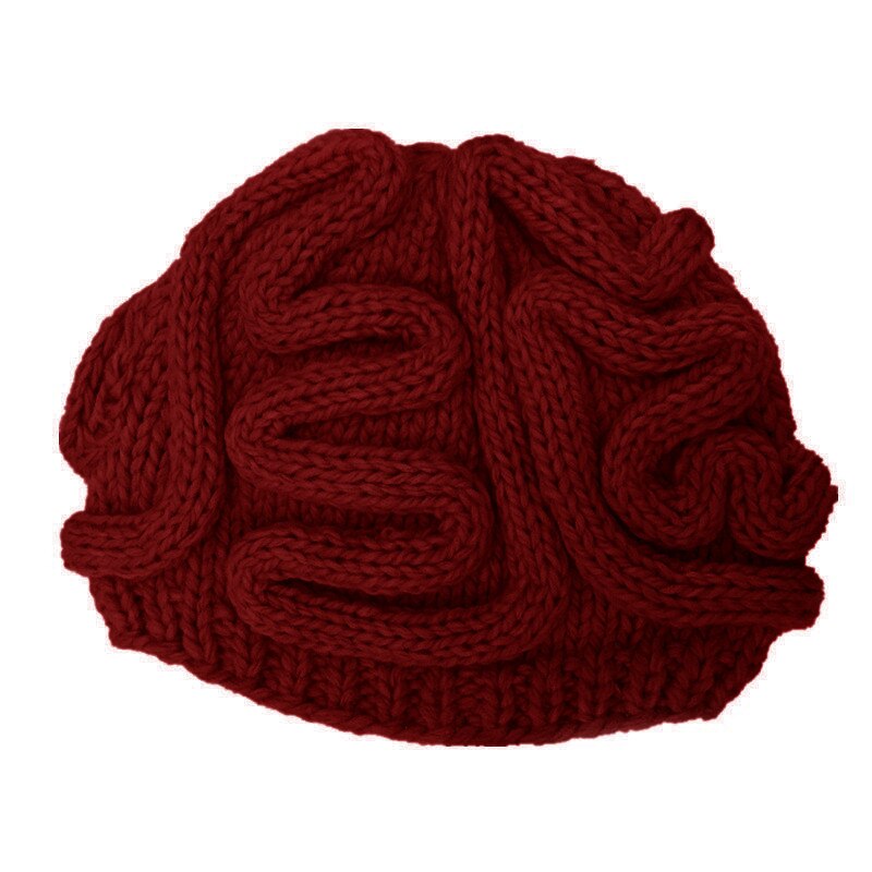 Bonnet cerveau apparent rouge