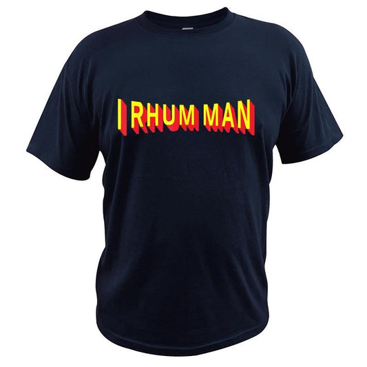 T-Shirt beauf | "I RHUM MAN" bleu