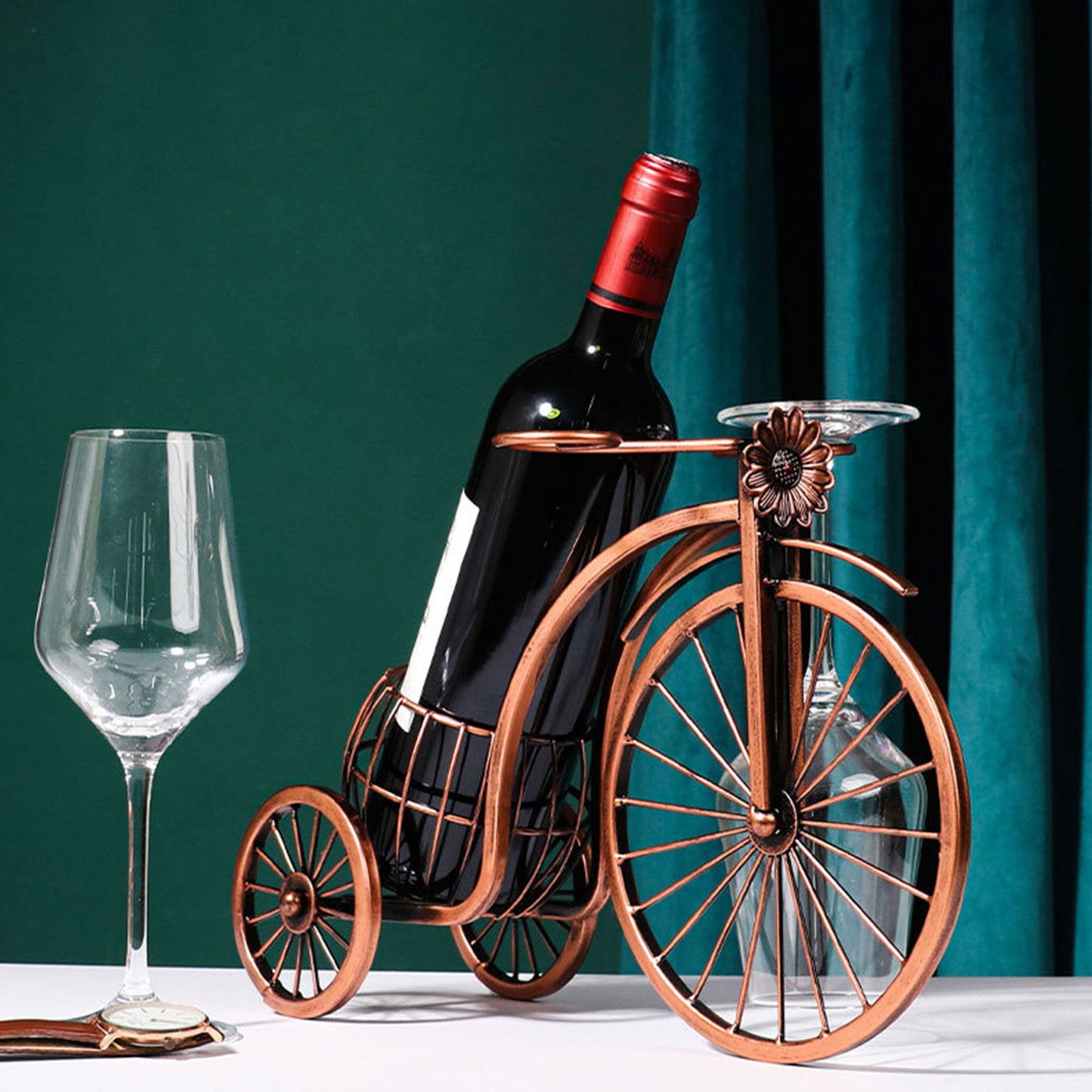 Support de bouteille de vin Beauf | Tricycle en métal vintage