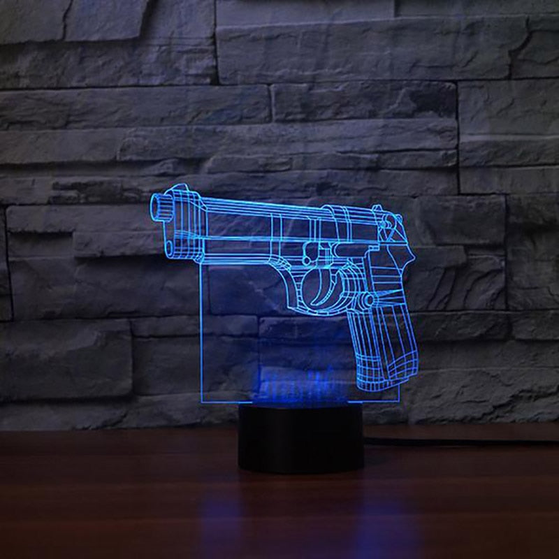 Lampe beauf armes à feu 3D