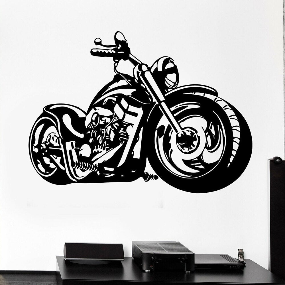 Sticker mural moto vintage décoration