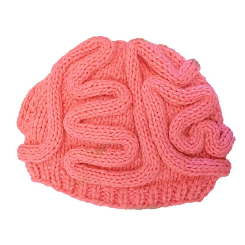 Bonnet cerveau apparent rose pale