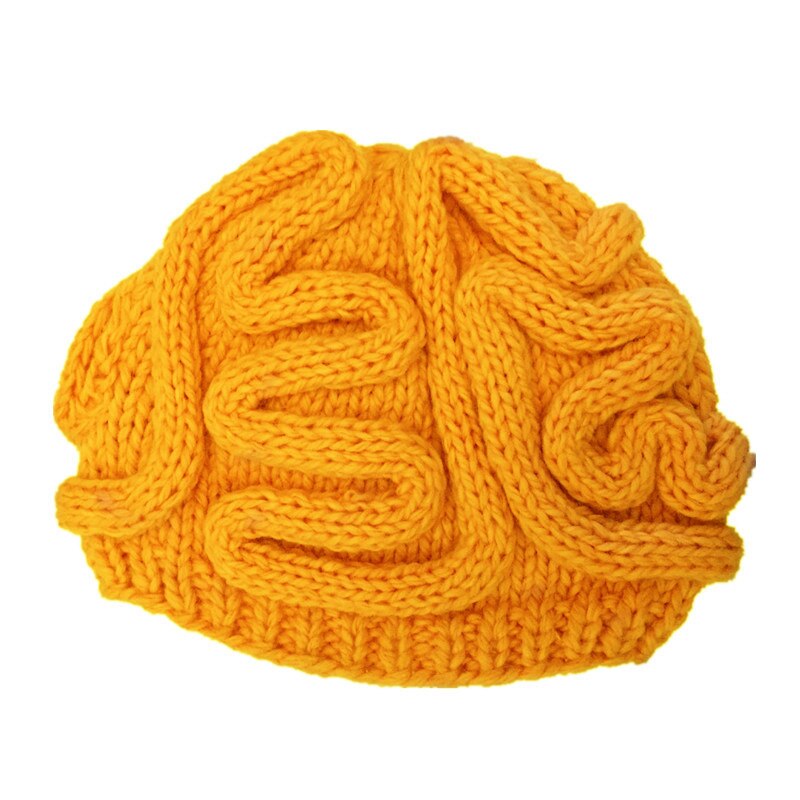 Bonnet cerveau apparent jaune