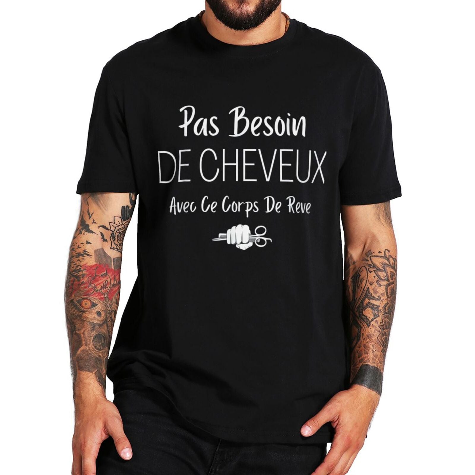 T-Shirt beauf | T-shirt "Pas besoin de cheveux avec ce corps de rêve"