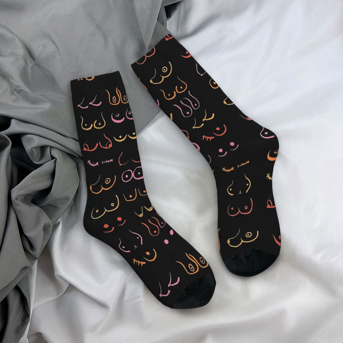 Chaussettes Beauf noir | Seins nus colorés