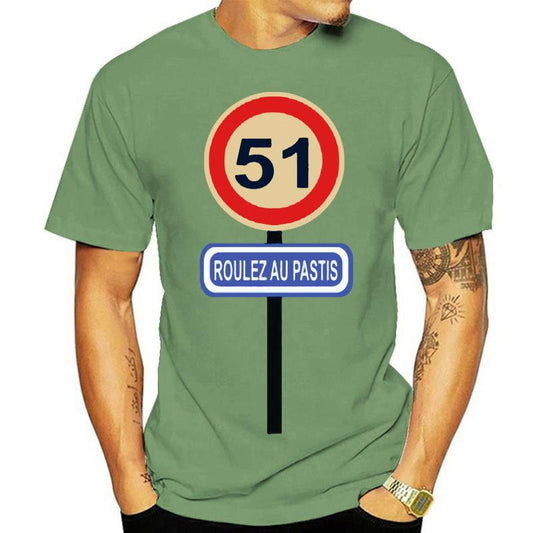 T-Shirt beauf | T-shirt pastis 51 "Roulez au pastis" vert