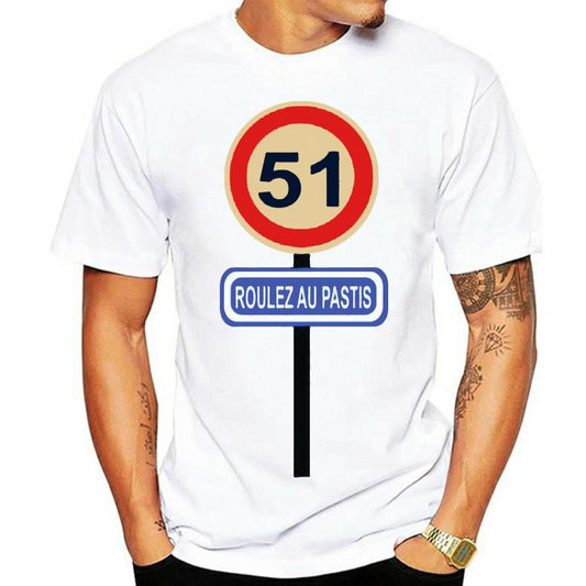 T-Shirt beauf | T-shirt pastis 51 "Roulez au pastis" blanc