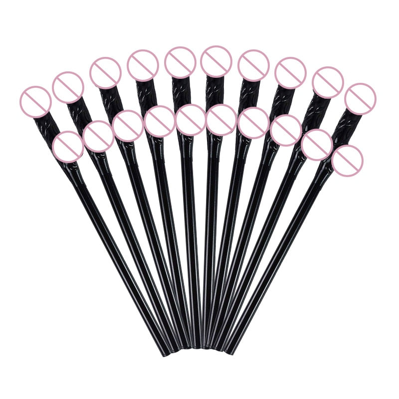 Lot de 10 pailles en plastique