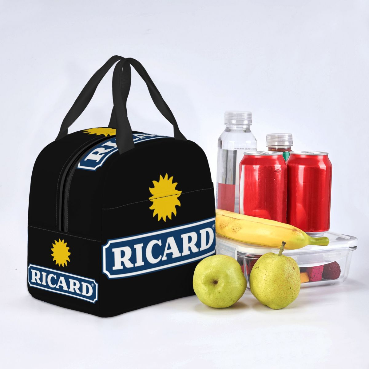 Sac Beauf | Sacoche Isotherme Ricard noir avec fruits et boissons