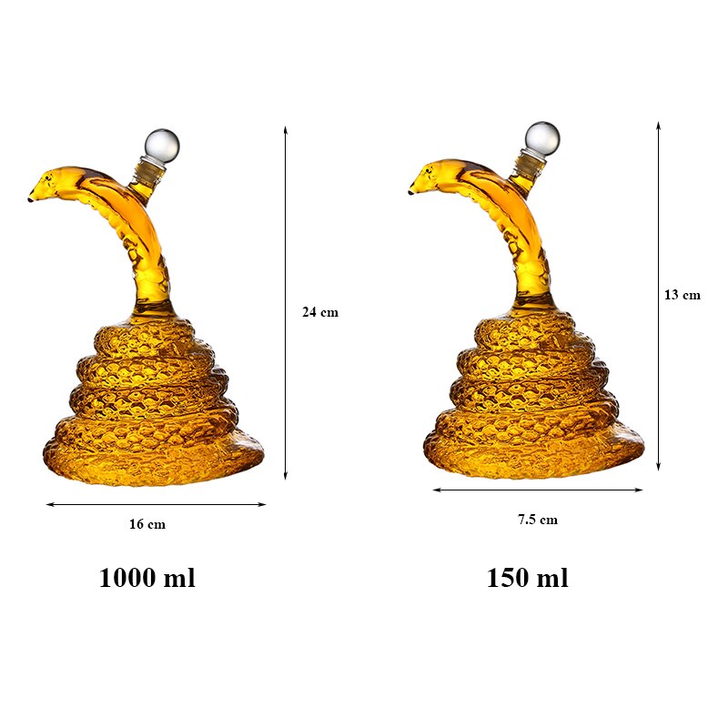 Bouteille décoration beauf en verre | Serpent