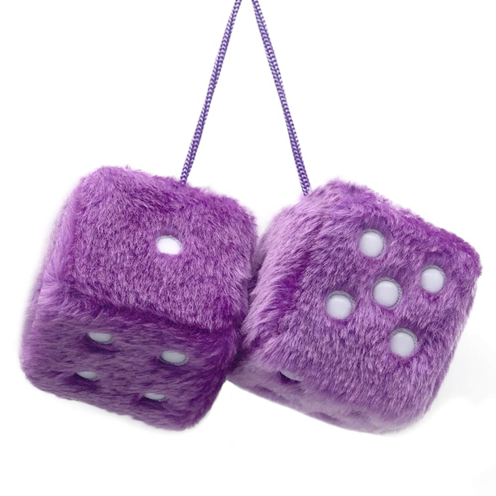 Dés en peluche pour voiture violet